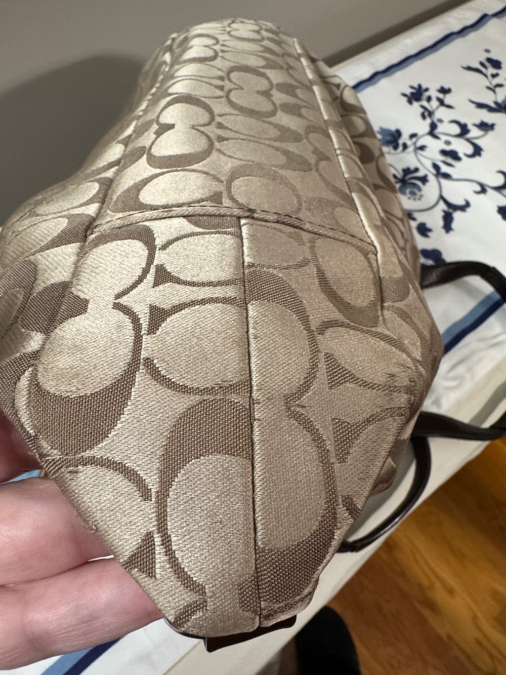 Coach Ashley Signature Sateen Tan and Brown Hobo Shoulder and Wallet PRISTINE! - Picture 15 of 16